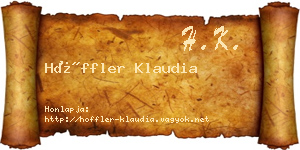 Höffler Klaudia névjegykártya